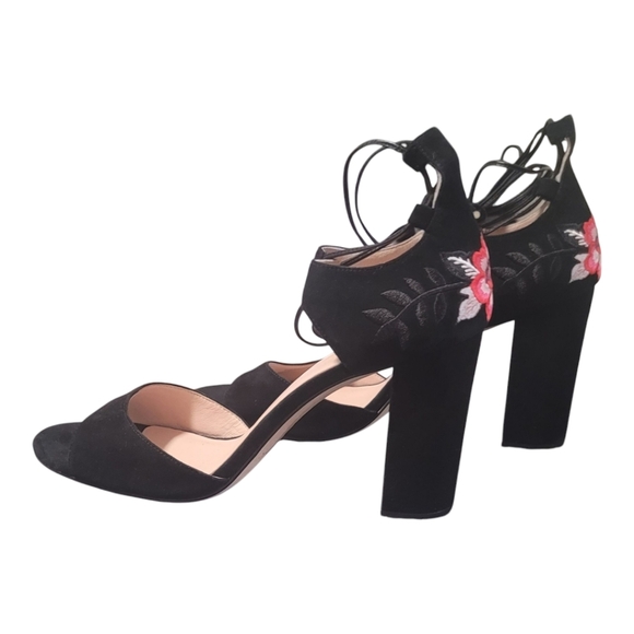 Kate Spade New York Oasis Lace Up High Heel Sandals - 10M - Black Suede - NWOT - Picture 4 of 9